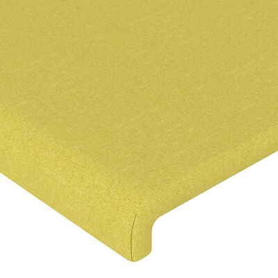 vidaXL Čelo postele s LED zelené 100x5x78/88 cm textil