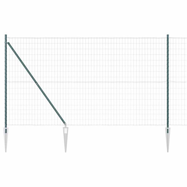 vidaXL Plot s sloupkem Zelen&aacute; 1,5 x 10 m Ocel a PVC