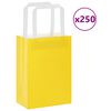 vidaXL Pap&iacute;rov&eacute; s&aacute;čky 250 ks s uchy žlut&eacute; 15x8x21 cm