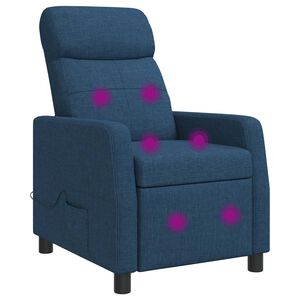 vidaXL Mas&aacute;žn&iacute; polohovac&iacute; křeslo Modr&aacute; Textil