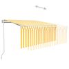 vidaXL Automatick&aacute; mark&yacute;za roleta LED a senzor větru 3x2,5 m žlutob&iacute;l&aacute;