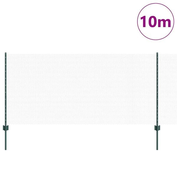 vidaXL Plot s sloupkem Zelen&aacute; 1 x 10 m Ocel a PVC