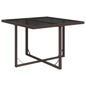 vidaXL Zahradn&iacute; stůl hněd&yacute; 109 x 107 x 74 cm polyratan a sklo