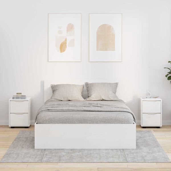 vidaXL Nočn&iacute; stolky 2 pcs Vysoce leskl&aacute; b&iacute;l&aacute; 30,5 x 30 x 43 cm