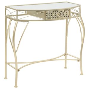 vidaXL Odkl&aacute;dac&iacute; stolek ve francouzsk&eacute;m stylu kovov&yacute; 82x39x76 cm zlat&yacute;