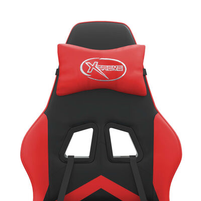 vidaXL Herní židle s podnožkou černá a červená umělá kůže