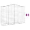 vidaXL Klenut&eacute; gabionov&eacute; ko&scaron;e 3 ks 200x50x140/160cm pozinkovan&eacute; železo