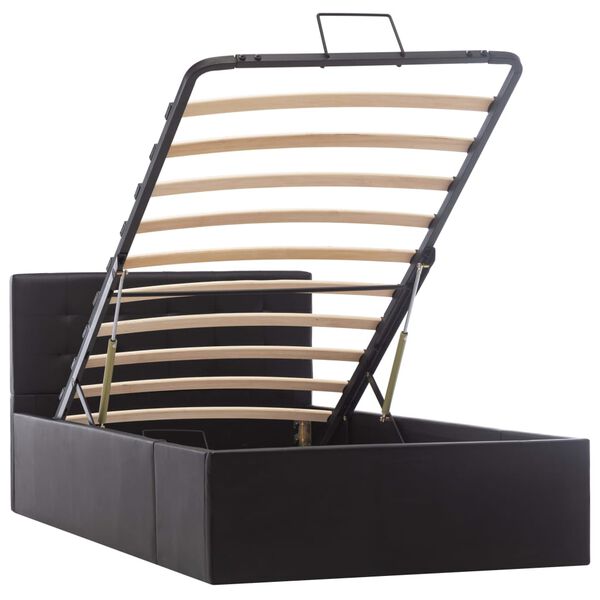 vidaXL Rám postele s úložným prostorem černý umělá kůže 100 x 200 cm