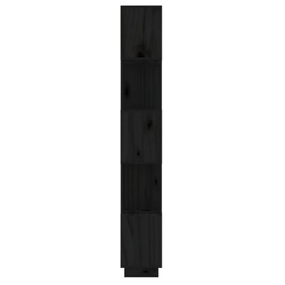 vidaXL Knihovna / dělicí stěna černá 51x25x163,5 cm masivní borovice