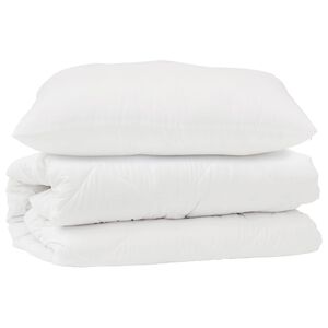 vidaXL Sada přikr&yacute;vek s pol&scaron;t&aacute;řem 2 pcs B&iacute;l&aacute; Mikrovl&aacute;kno