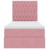 vidaXL Postel s &uacute;ložn&yacute;m prostorem a LED osvětlen&iacute;m Růžov&aacute; 100 x 200 cm