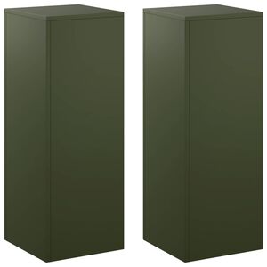 vidaXL Stojan na rostliny 2 pcs Olivově zelen&aacute; 30 x 30 x 80 cm Ocel