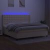 vidaXL Box spring postel s matrac&iacute; a LED kr&eacute;mov&aacute; 200x200 cm textil