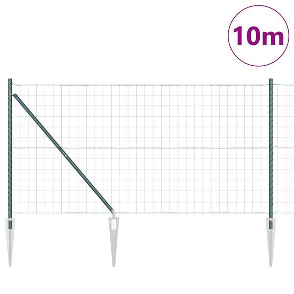 vidaXL Plot s sloupkem Zelen&aacute; 1,4 x 10 m Ocel a PVC