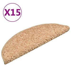 vidaXL Schodov&eacute; rohože 15 ks 56 x 17 x 3 cm zlat&eacute; půlkulat&eacute;