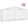 vidaXL Klenut&eacute; gabionov&eacute; ko&scaron;e 6 ks 200x50x80/100 cm pozinkovan&eacute; železo
