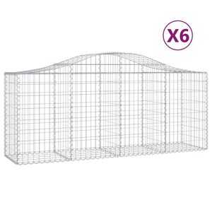 vidaXL Klenut&eacute; gabionov&eacute; ko&scaron;e 6 ks 200x50x80/100 cm pozinkovan&eacute; železo