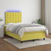 vidaXL Box spring postel s matrac&iacute; a LED zelen&aacute; 120 x 200 cm textil