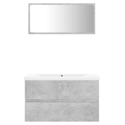 vidaXL Set koupelnového nábytku betonově šedý dřevotříska