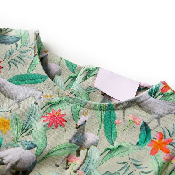 Dětské šaty s vlajícími rukávy světle khaki 116