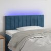 vidaXL Čelo postele s LED tmavě modr&eacute; 80 x 5 x 78/88 cm samet