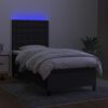 vidaXL Box spring postel s matrac&iacute; a LED čern&aacute; 90x190 cm textil