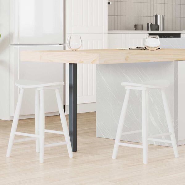 vidaXL J&iacute;deln&iacute; židle 2 pcs B&iacute;l&aacute; 46 x 37 x 63 cm Masivn&iacute; gumov&eacute; dřevo