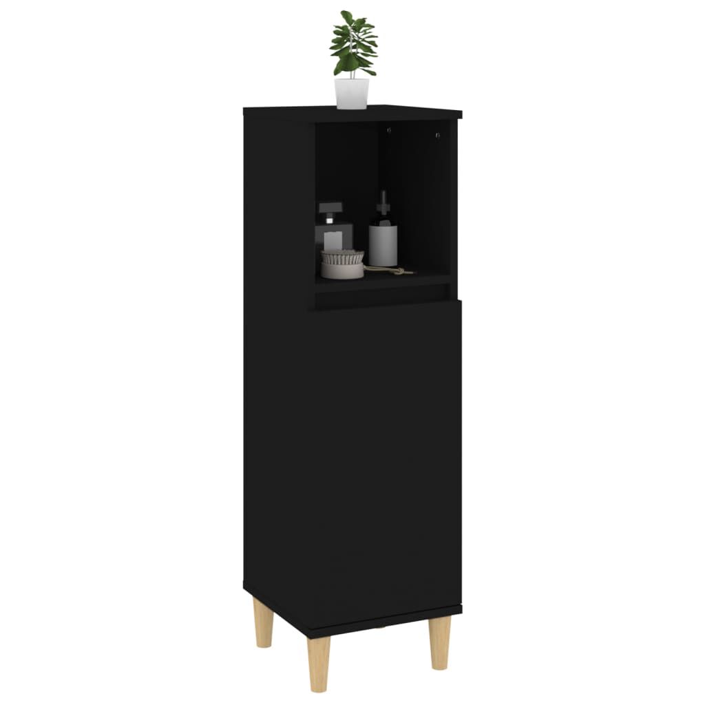 vidaXL Koupelnová skříňka černá 30 x 30 x 100 cm kompozitní dřevo