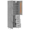 vidaXL Skř&iacute;ň highboard betonově &scaron;ed&aacute; 69,5x34x180 cm kompozitn&iacute; dřevo