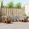 vidaXL Venkovn&iacute; pohovkov&aacute; souprava 9 pcs Př&iacute;rodn&iacute; a světle &scaron;ed&aacute;