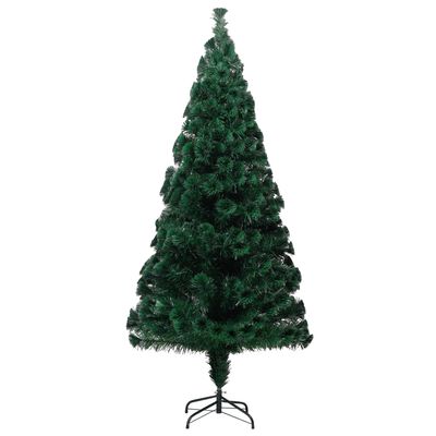 vidaXL Umělý vánoční stromek se stojanem zelený 210 cm optické vlákno
