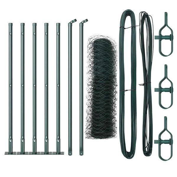 vidaXL Plotov&yacute; sloupek. Zelen&aacute; 10 x 0,5 m (36 mm pletivo) Ocel a PVC