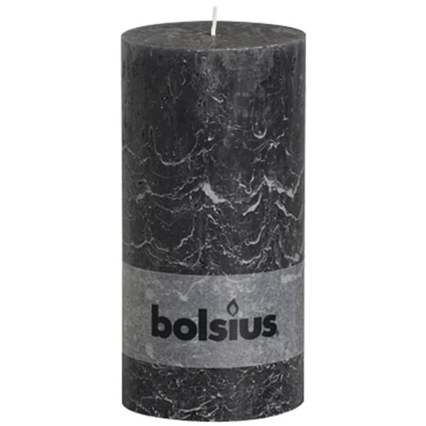 Bolsius Rustik&aacute;ln&iacute; v&aacute;lcov&aacute; sv&iacute;čka 200 x 100 mm antracitov&aacute; 4 ks