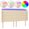 vidaXL Čelo postele s LED kr&eacute;mov&eacute; 183 x 16 x 118/128 cm textil