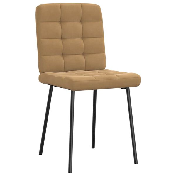 vidaXL Jídelní židle 4 ks hnědé samet