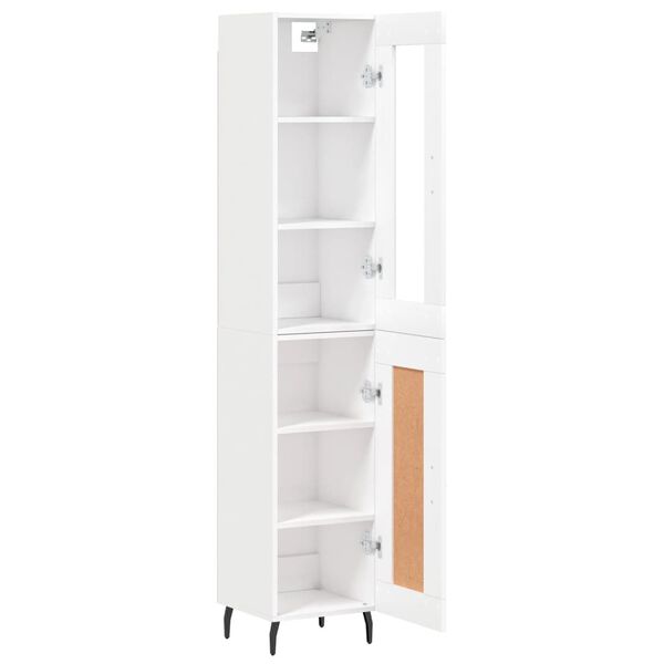 vidaXL Skř&iacute;ň highboard b&iacute;l&aacute; 34,5 x 34 x 180 cm kompozitn&iacute; dřevo