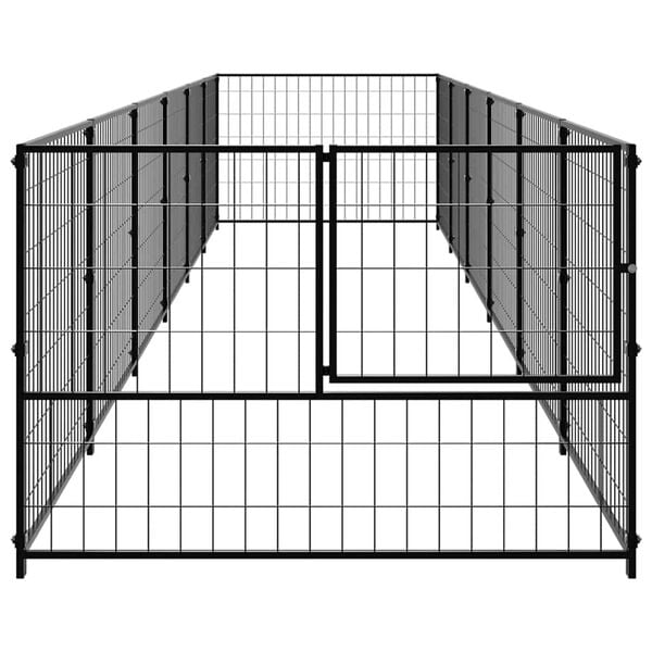 vidaXL Ps&iacute; kotec čern&yacute; 6 m&sup2; ocel