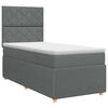 vidaXL Postel boxspring s matrac&iacute; s čelo Tmavě &scaron;ed&aacute; jednoduch&yacute; Textil