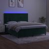 vidaXL Box spring postel s matrac&iacute; a LED tmavě zelen&aacute; 160x200 cm samet