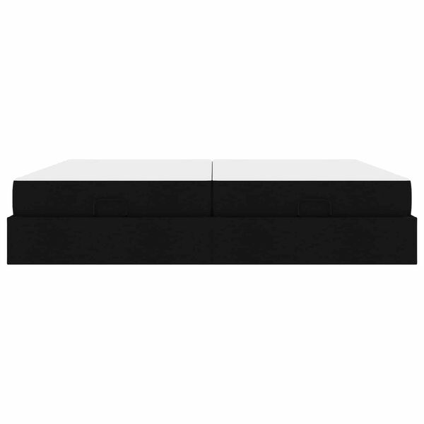 vidaXL R&aacute;m postele s matrac&iacute; s matrac&iacute; 2 pcs Čern&aacute; textil