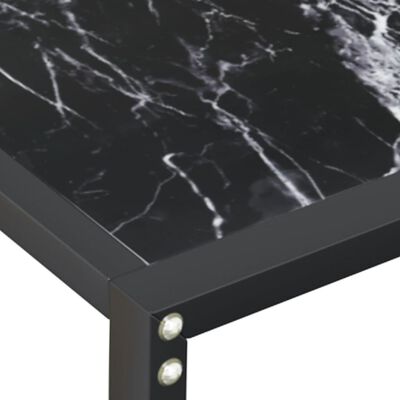 vidaXL Konzolový stolek černý mramor 180 x 35 x 75,5 cm tvrzené sklo