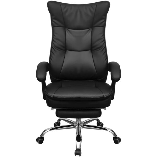 vidaXL Polohovatelné ředitelské kancelářské křeslo s podnožkou černé