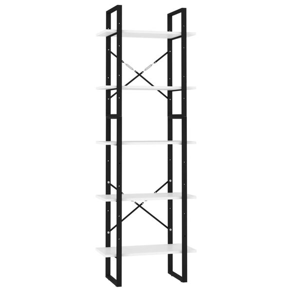 vidaXL Knihovna s 5 policemi bílá 60 x 30 x 175 cm kompozitní dřevo