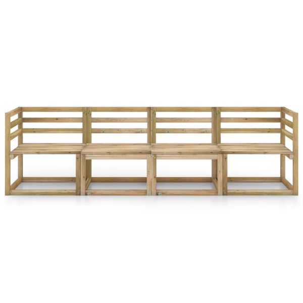 vidaXL 4m&iacute;stn&aacute; zahradn&iacute; pohovka zeleně impregnovan&aacute; borovice