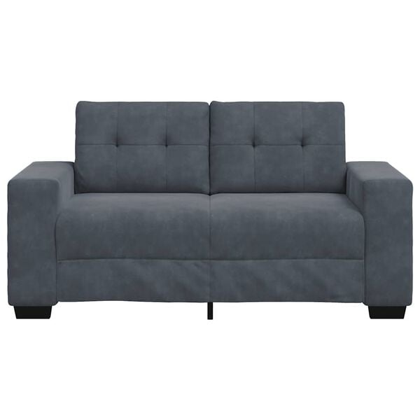 vidaXL Loveseat Sofa Tmavě &scaron;ed&aacute; 160x77x82 cm samet