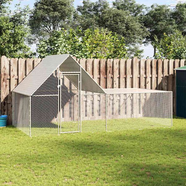 vidaXL Klec pro kuřata 4 x 2 x 2 m pozinkovan&aacute; ocel