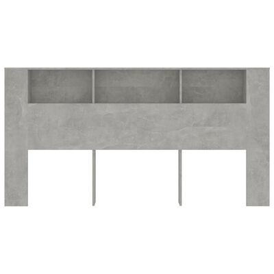 vidaXL Čelo postele s úložným prostorem betonově šedé 200x18,5x104,5cm