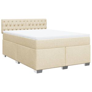 vidaXL Box spring postel s matrac&iacute; kr&eacute;mov&aacute; 140x190 cm textil
