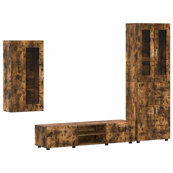 vidaXL Sestava TV skř&iacute;něk s polic&iacute; FLORIN Kouřov&yacute; dub kompozitn&iacute; dřevo