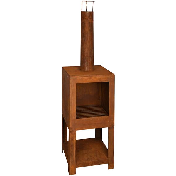 Esschert Design Zahradn&iacute; krb s &uacute;loži&scaron;těm na dřevo rezav&yacute; FF298